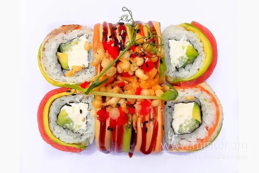 Рол "Радужна Філадельфія" - "Rock it pizza&sushi" в Полтаві фото