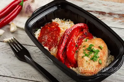 Рис з овочами і котлетою курячою ВЕПР undefined фото
