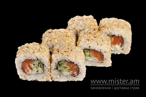 Рол "Каліфорнія" з лососем в кунжуті - "Pronto Pizza & Sushi" в Умані фото 