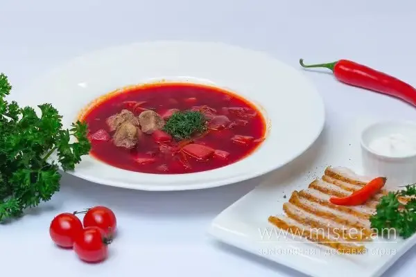 Борщ український з салом - "Аристократ" в Вінниці фото