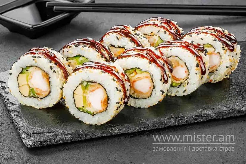 Каліфорнія з креветкою в кунжуті - "Sushi Master" в Сумах фото 