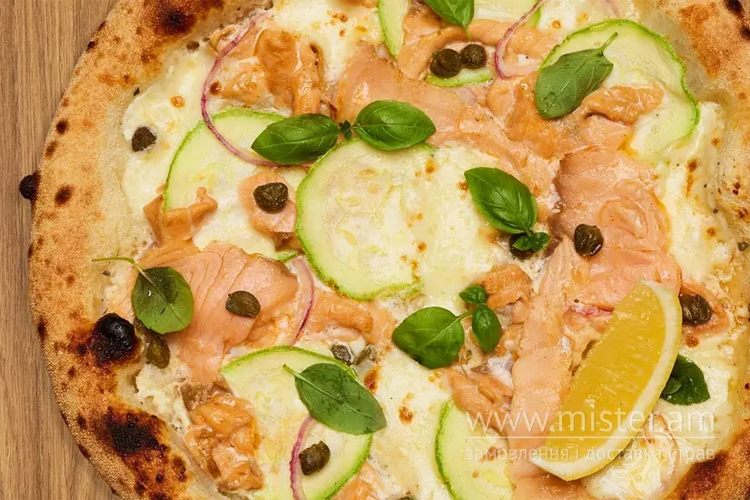 Піца з запеченим лососем for one - "1708 Pizza di Napoli" в Кропивницькому фото
