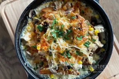 Пательня "Курка з грибами" Піца 32 см undefined фото