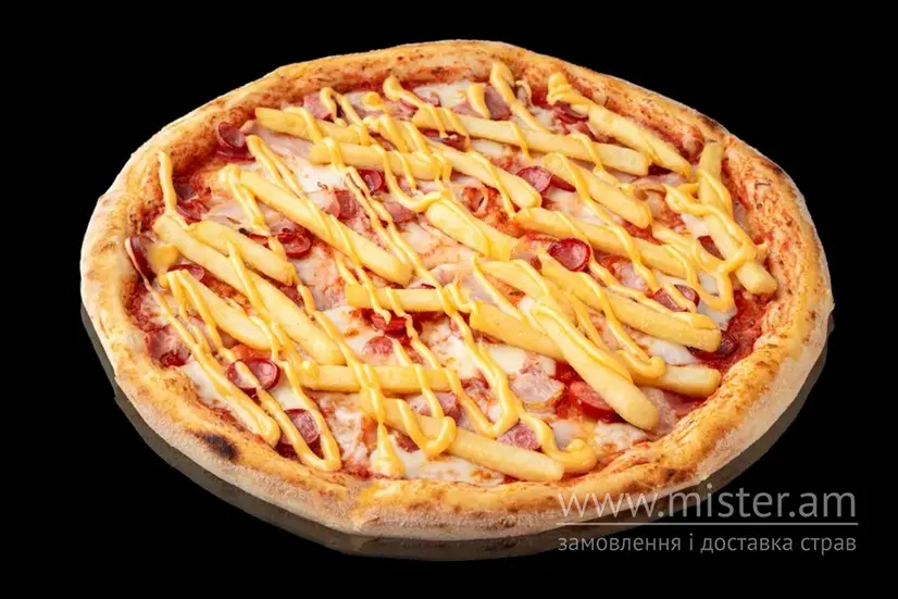 Піца з ковбасками та картоплею фрі стандартна - "Sushi-Pizza by La Spezia (вул.Харківська, 5/1)" в Сумах фото