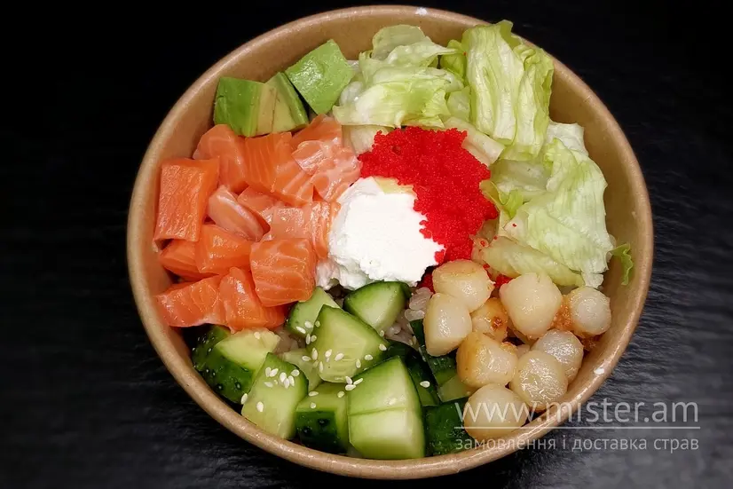 Поке Філадельфія з лососем і гребінцем - "Це SUSHI & PIZZA" в Чернігові фото 