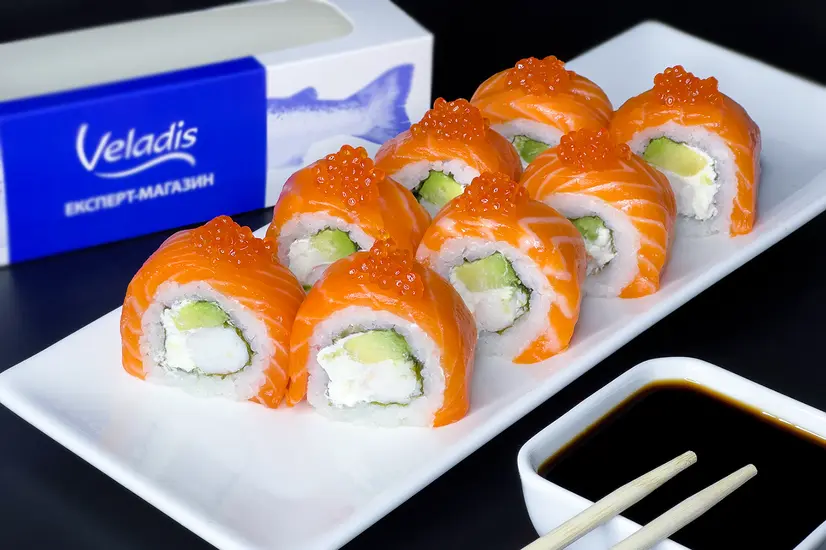  Рол Fish&Shrimps с лососем - "Veladis" в Києві фото 