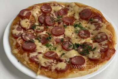 Піца з мисливськими ковбасками 30 см Піт-стоп undefined фото