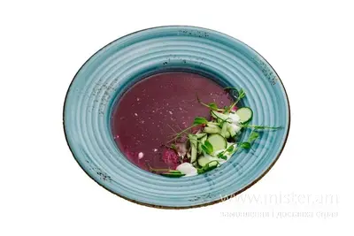 Буряковий холодник pulled pork М`ясо в бокалі undefined фото