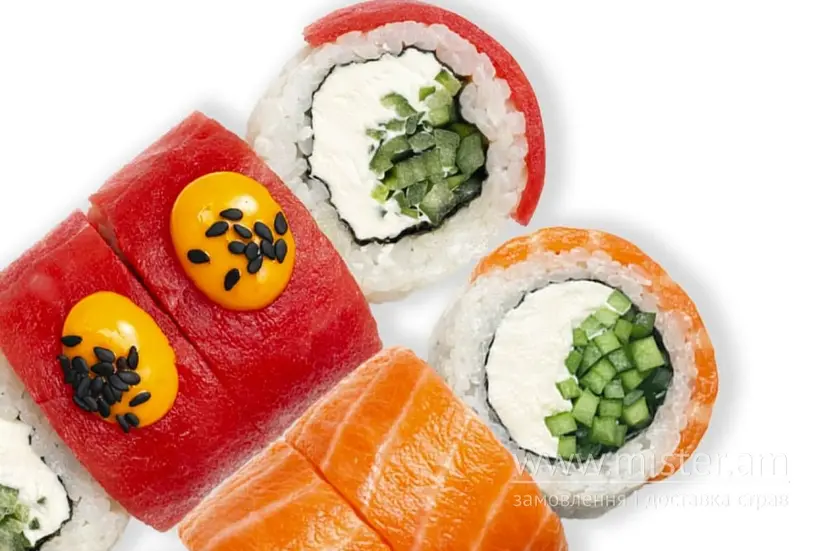 Рол "Philadelphia Mix" з лососем та тунцем - "Kilogram Sushi" в Сумах фото 