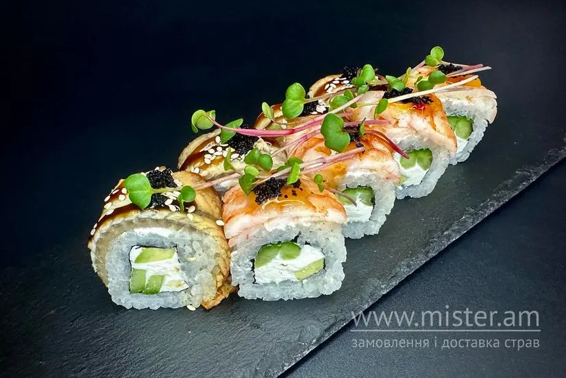 Рол "Філадельфія мікс" з вугрем та креветкою - "Хочу Sushi-Pizza & Grill" в Сумах фото