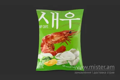 Чипси "Shrips" креветкові зі смаком сметана-зелень  Драфт undefined фото
