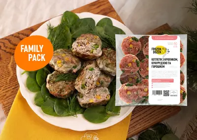FAMILY Pack Котлети з кроликом, кукурудзою та горошком Frozen Dozen undefined фото