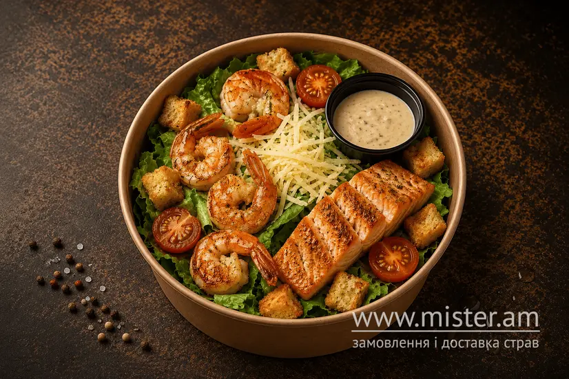 Салат Цезар з креветкою та лососем - "Soho steed food" в Трускавці фото 