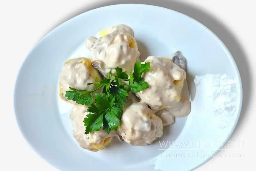 Галушки з м`ясом під фірмовим соусом - "Мюнхен" в Полтаві фото