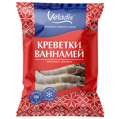 Креветка ВАНАМЕЙ з/г, р.40-60, фасована (неварена) Veladis undefined фото