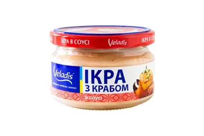 Ікра в соусі "Veladis" оселедця з м'ясом краба, банка скло (160гр) Veladis undefined фото