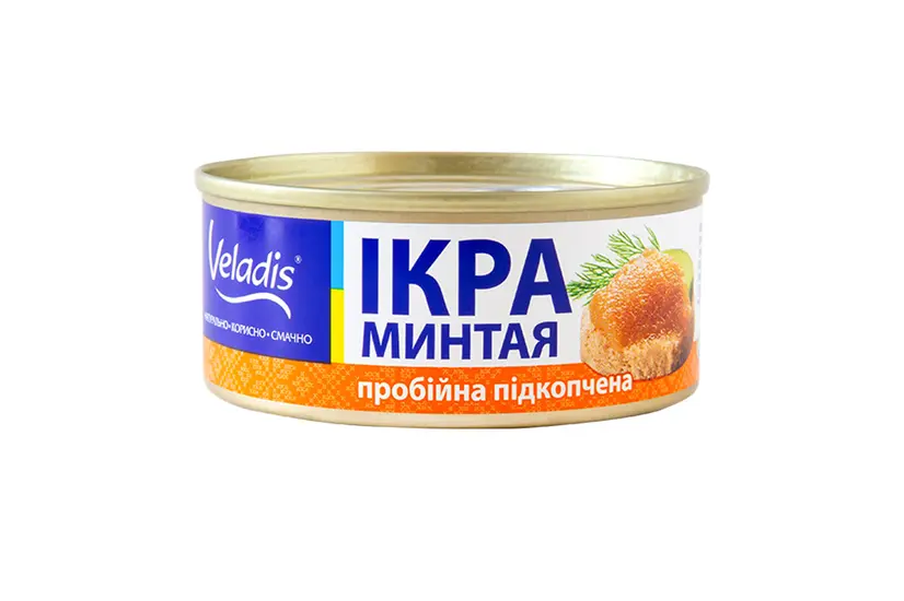 Ікра пробійна "Veladis" минтая підкопчена, банка заліз (100гр) - "Veladis" в Дніпрі фото 