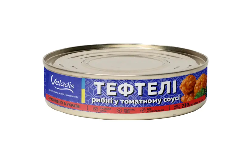 Консерва тефтелі у томатному соусі, з ключем - "Veladis" в Запоріжжі фото 
