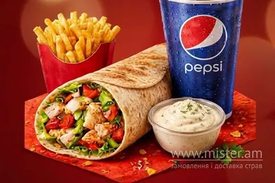 Комбо №1 Шаурма, фрі, coyc, Pepsi Enjoy Food undefined фото