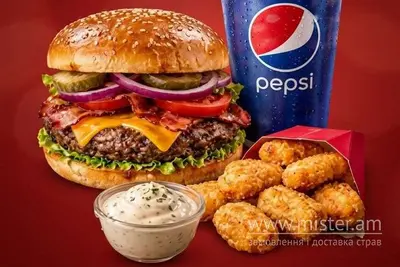 Комбо №2 Бургер, нагетс, coyc, Pepsi Enjoy Food undefined фото