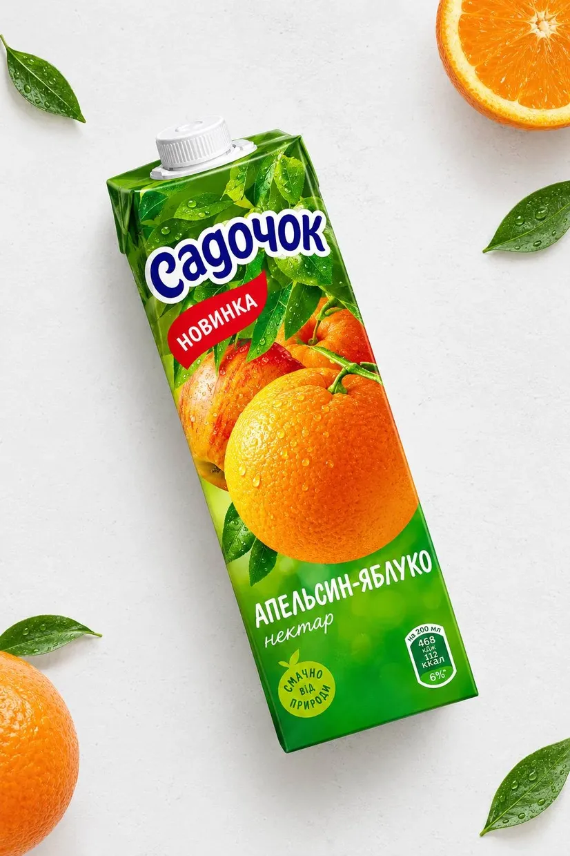 Сік "Садочок" апельсин-яблуко 1л - "Хочу" в Черкасах фото