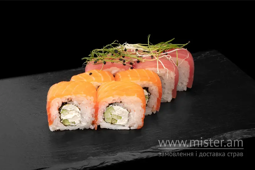 Рол "Філадельфія лайт" з тунцем і лососем 50/50 - "Sushi-Pizza by La Spezia (вул.Харківська, 5/1)" в Сумах фото