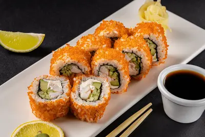 Філадельфія з тигровою креветкою в ікрі (8 шматочків) TREBA Pizza & Sushi undefined фото