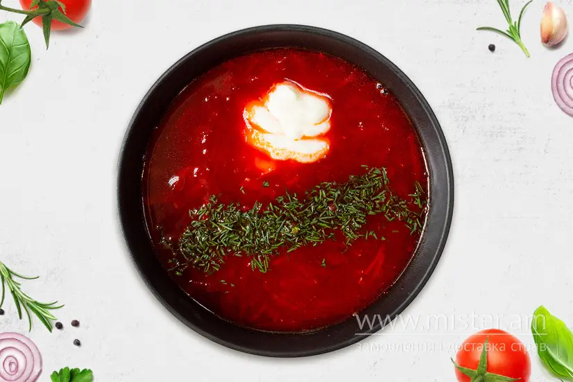 Борщ з салом та сметаною - "Хочу Sushi-Pizza & Grill" в Сумах фото