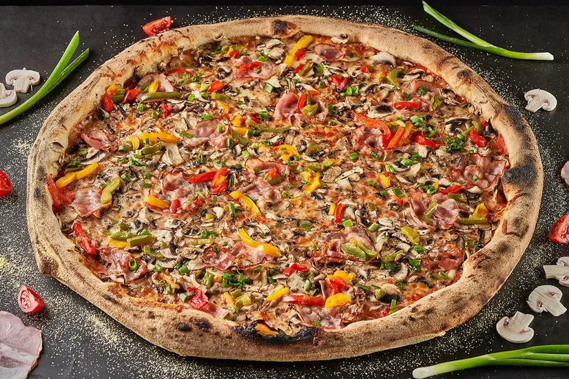 Грибна з беконом піца дужа - "TREBA Pizza & Sushi" в Івано-Франківську фото