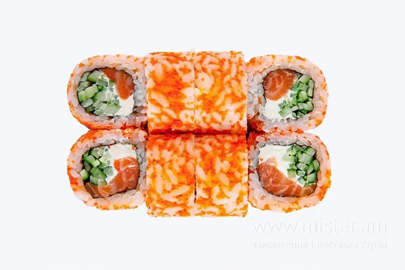 Рол "Філадельфія" в ікрі з лососем - "Rock it pizza&sushi" в Полтаві фото