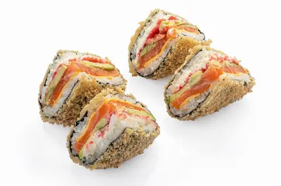Sushi Burger with Salmon Tomo Food undefined photo