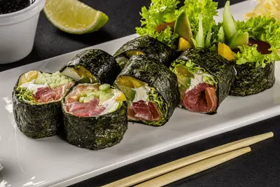 Рол від Шефа. Фреш рол без рису з лососем, тунцем і манго TREBA Pizza & Sushi undefined фото