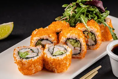 Суші "Каліфорнія максі з тигровою креветкою в ікрі" TREBA Pizza & Sushi undefined фото